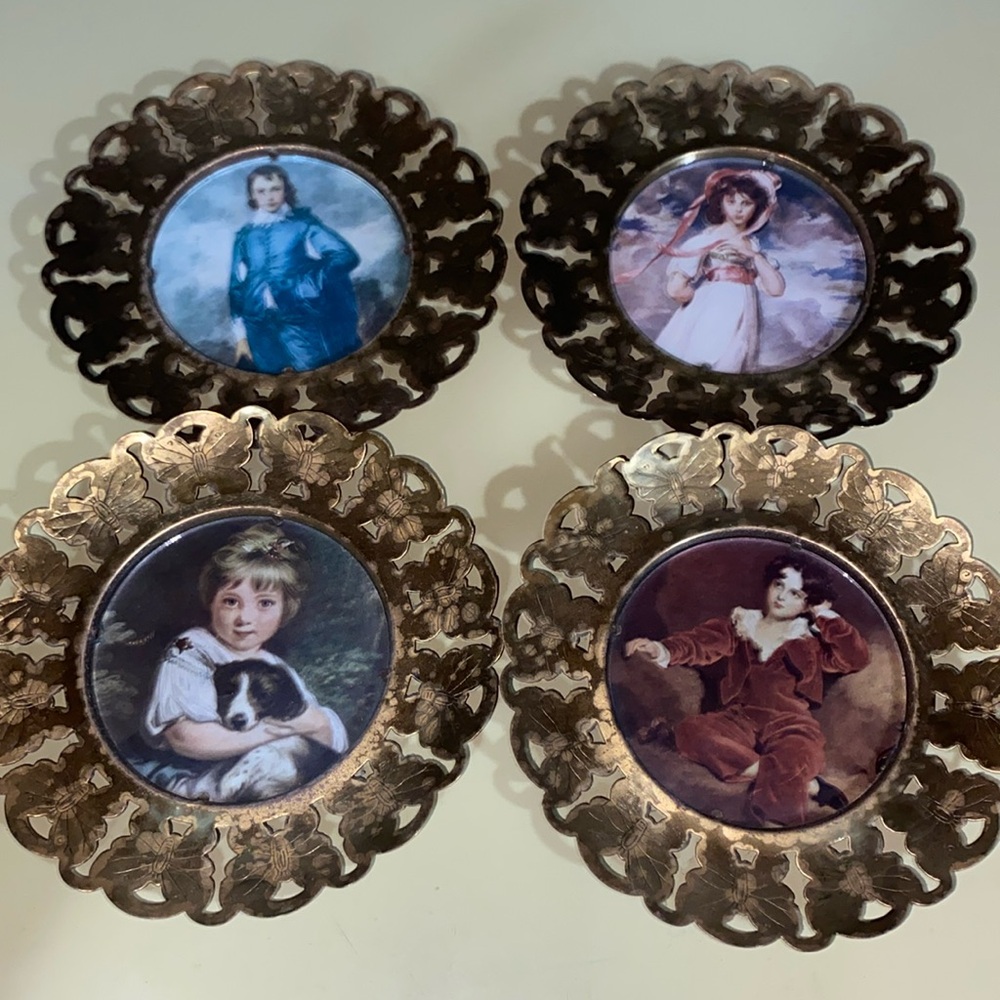 Vintage butterfly brass picture frames